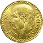 moneda de oro 2 y medio pesos