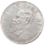 moneda de plata 5 pesos año carranza