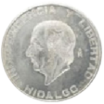 moneda de plata 5 pesos hidalgo chico