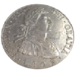 moneda numismatica 8 reales colonia